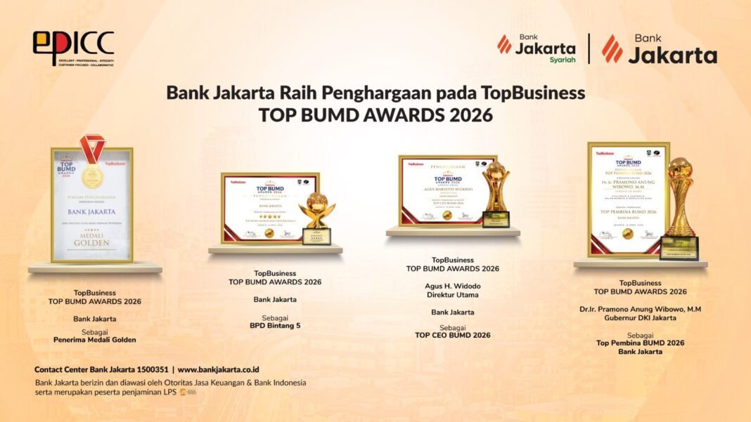 Konsisten Lanjutkan Transformasi, Bank Jakarta Raih TOP BUMD Awards 2026