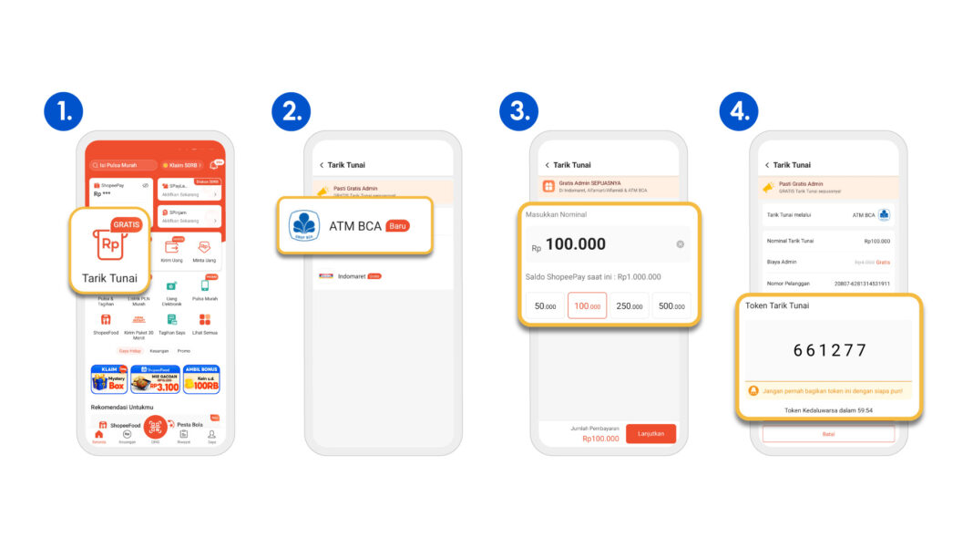 Cara Tarik Tunai ShopeePay Via ATM BCA