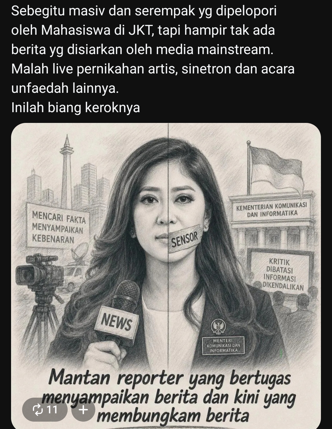 Menkomdigi Meutya Hafid Dituding Bungkam Siaran Aksi Demo Mahasiswa