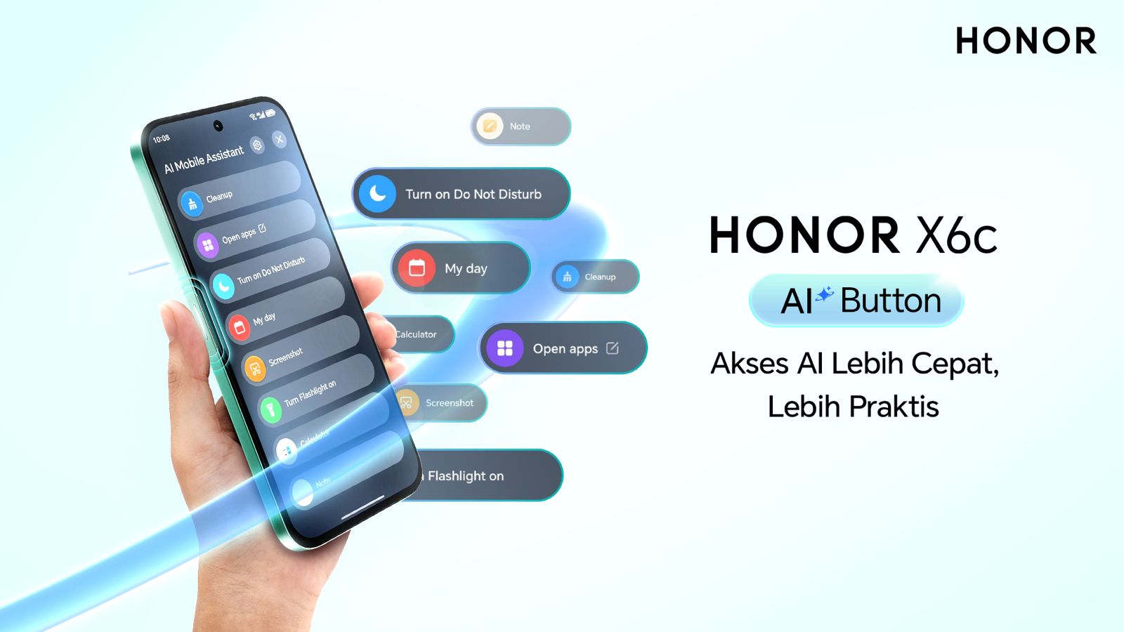 Honor X6c Jamin Akses Gemini Lebih Cepat dengan AI Button