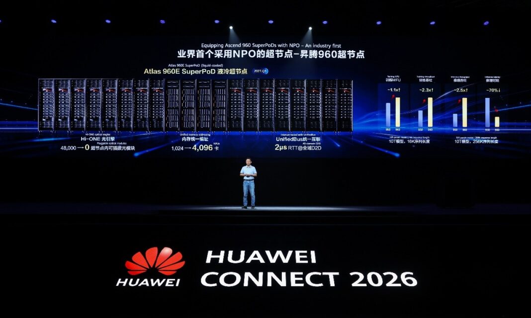 David Wang, Deputy Chairman of the Board dan Rotating Chairman Huawei, di HUAWEI CONNECT 2026