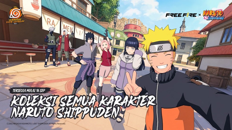 Garena Boyong Hinata dan Jiraiya Bundle Lewat Kolaborasi Naruto Shippuden di Free Fire